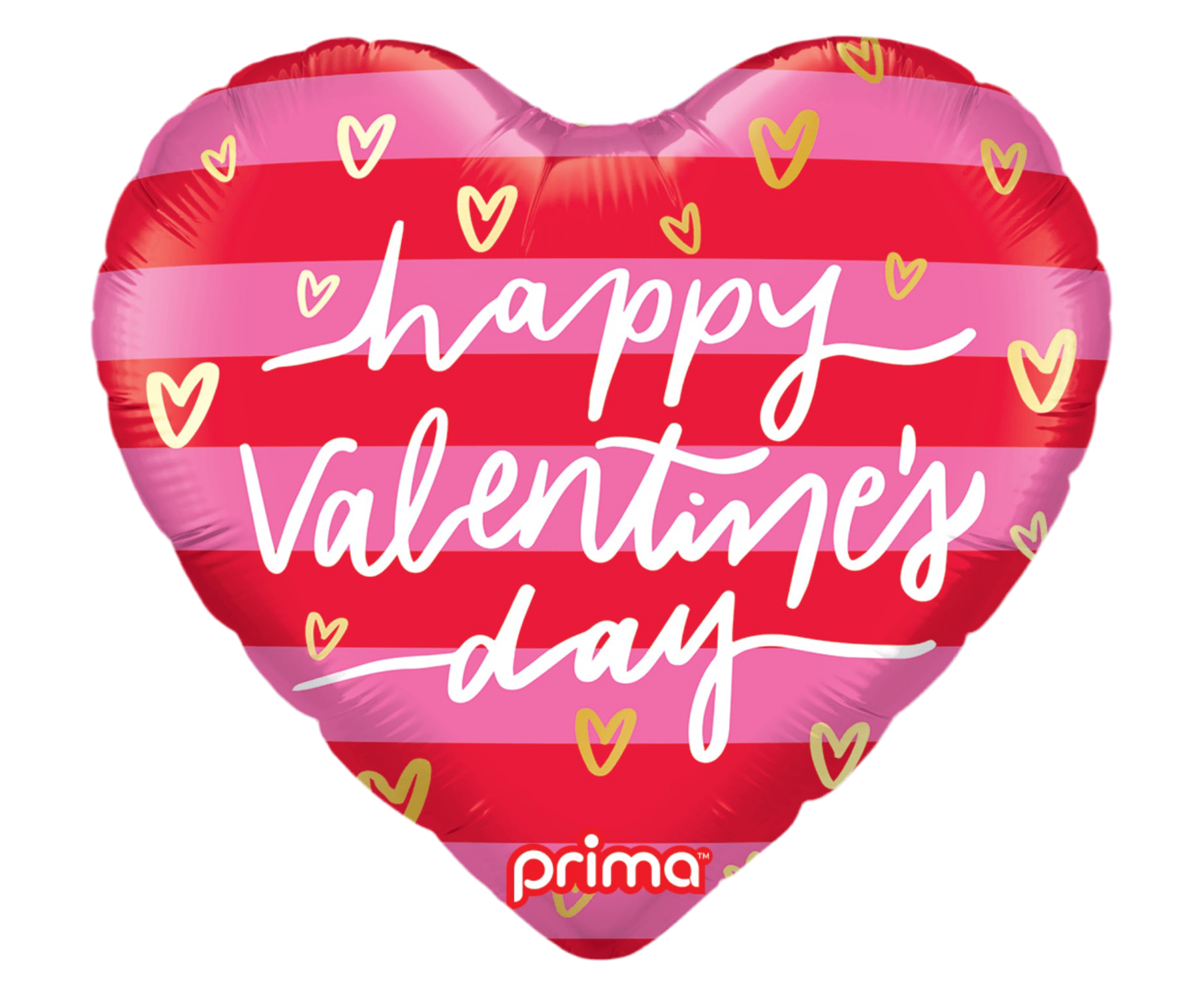 PRIMA 18" Heart Valentine Pink & Red Stripes